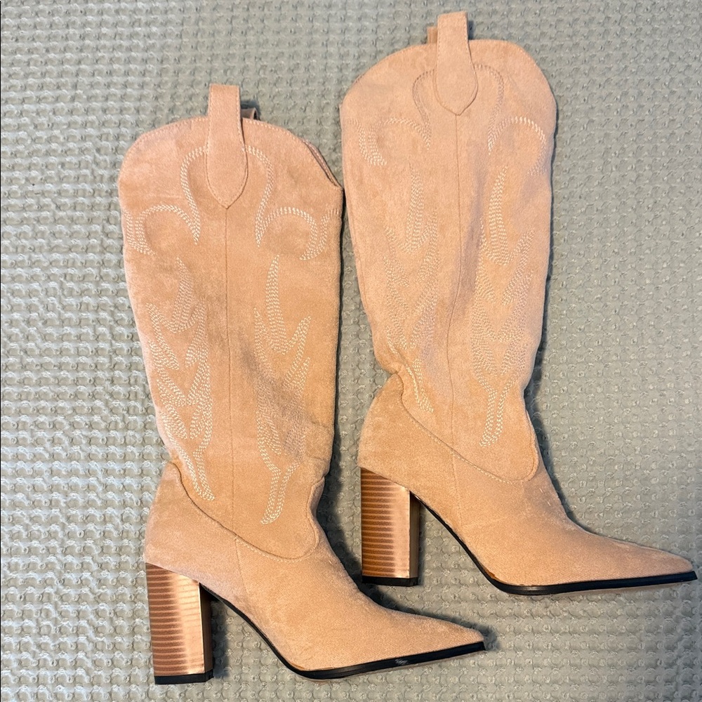 Tan Suede Women's Western Boots